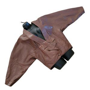 Vintage Women's Steer Brand Brown Leather Drape N… - image 1